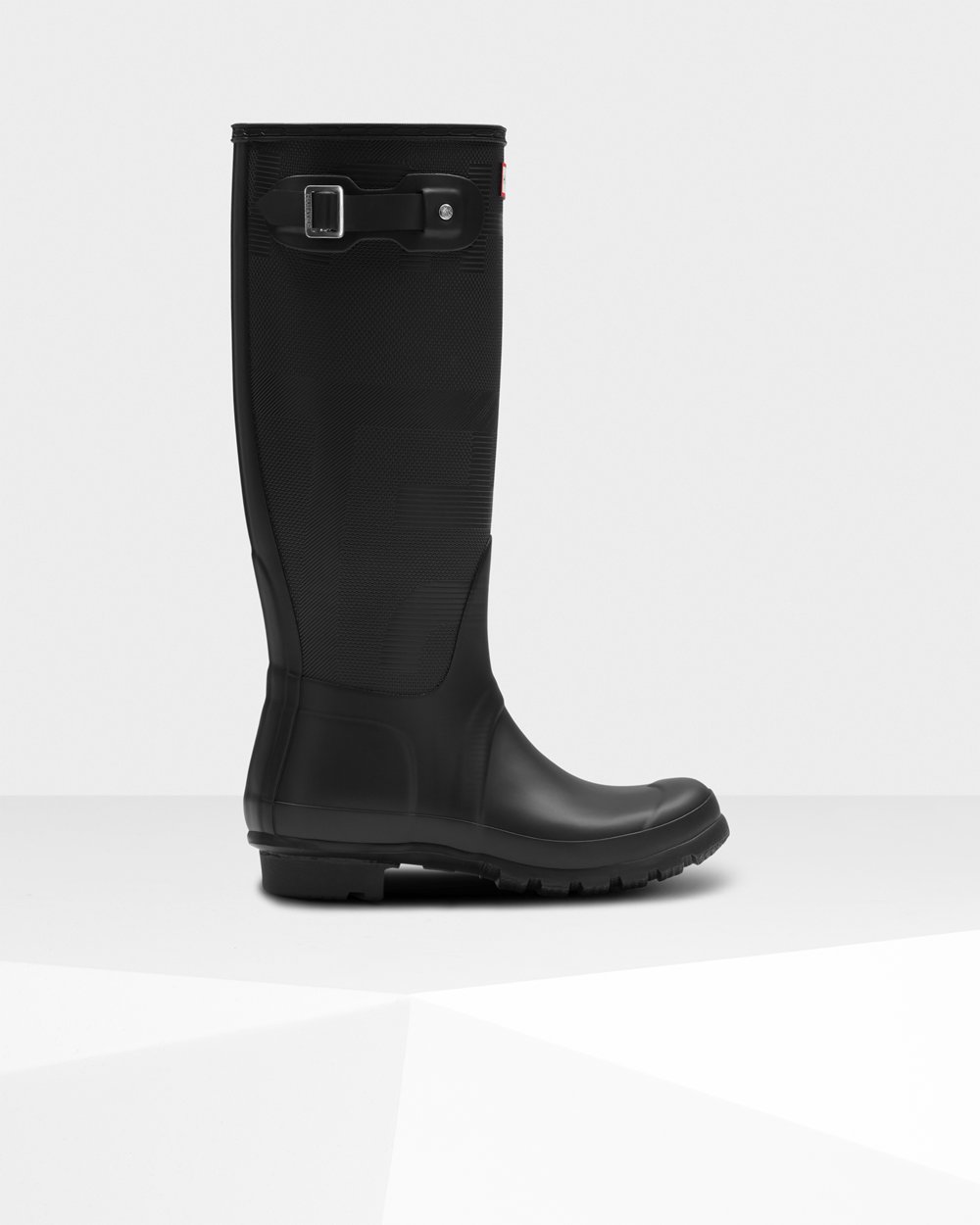 Womens Tall Rain Boots - Hunter Original Exploded Logo Texture (35YEQDRXU) - Black